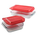 Pyrex 4pc Bakeware Value Set Red