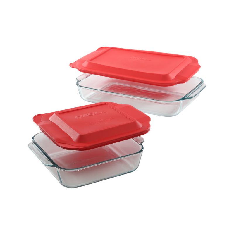 Pyrex 4pc Bakeware Value Set Red, 1 of 2