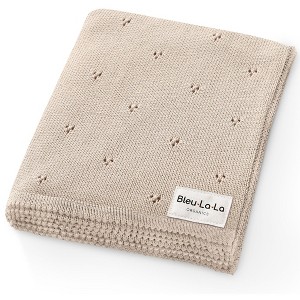 Luxury 100% Organic Cotton Pointelle Baby Receiving Swaddle Blanket for Infants Boys and Girls - 1 of 4