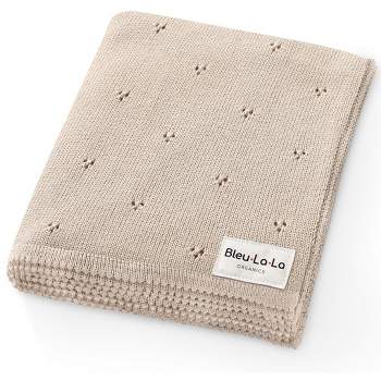 Luxury 100% Organic Cotton Pointelle Baby Receiving Swaddle Blanket for Infants Boys and Girls