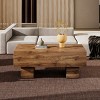 43.3" Modern Rectangular Coffee Table,Sturdy Wood Grain Marble Texture MDF Large Center Table for Living Room or Apartment-Baofuwish - 2 of 4