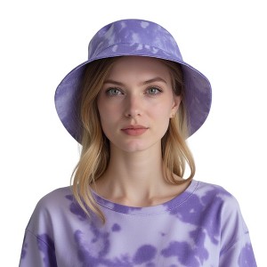 Anna-Kaci Summer Fisherman Hat Outdoor Travel Tie Dye Bucket Hat with Wide Brim Casual Sun Protection - 1 of 4