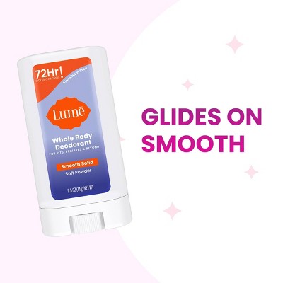 Lume Whole Body Women&#8217;s Deodorant - Mini Smooth Solid Stick - Aluminum Free - Soft Powder Scent - Trial Size - 0.5oz_3