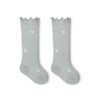 MyKids-Usa Baby Girl Solid Color Floral Embroidered Pattern Breathable Knee Socks - 4 of 4
