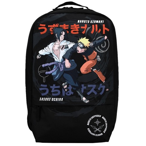 Naruto Tokidoki Shippuden Allover Backpack - Sakura, Kakashi, and Sasuke  Bag - Tokidoki Shippuden Knapsack for All (Black)