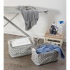 Design Imports Set of 2 Rectangle XL 12.5 x 17.5 x 10.5 Pe Coated Cotton Poly Laundry Bins Lattice Gray: 2 Handles, 2296 Volume - 2 of 4