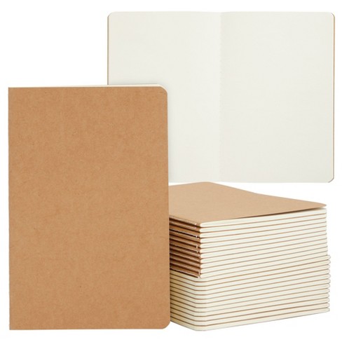 24 Pack A5 Kraft Paper Bulk Journals, Blank Page Notebook, Brown, 5.5x8.3 in