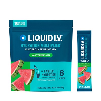 Liquid I.v. Hydration Multiplier - Watermelon - Hydration Powder Packets Electrolyte Mix 16 Servings (Pack of 1)