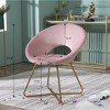 Silky Vanity Chair with Back,Velvet Accent Chair for Living Room,Criss Cross Chair with Gold Legs, Upholstered Vanity Chair for Bedroom - 4 of 4