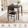 Dining Table for 2, Small Table and Chairs Set of 2, Square Dinette Set for 2, Dinner Table Set, 3 Piece Kitchen & Dining Room Sets - image 4 of 4