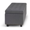 CAVINAS Linen Storage Ottoman Bench,Ottoman with Tufted Diamond Detail and Nailhead Trim for Living Room,Bedroom - 4 of 4