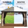 10x12 FT Outdoor Patio Aluminum Gazebo,Galvanized Steel Roof Gazebo,Pavilion With Zippered Netting And Curtains For Garden,Lawns-Coolbibila - 2 of 4