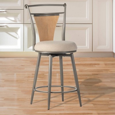 London Swivel Counter Height Barstool Pewter/Ivory - Hillsdale Furniture