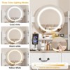 White Makeup Vanity Desk with Mirror, Lights & Charging Station, 3 Lighting Modes - 4 of 4