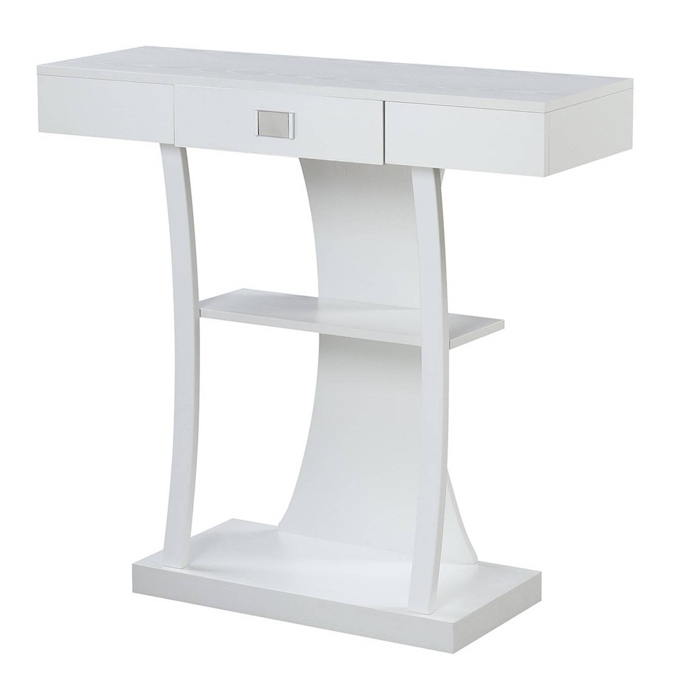 Photos - Coffee Table Newport 1 Drawer Harri Console Table with Shelves White - Breighton Home