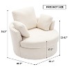 TIRAMISUBEST Cozy Swivel Lounge Chair, Oversized Round Sofa with Soft Chenille Fabric and 3 Supportive Pillows - 4 of 4