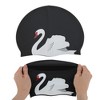 Unique Bargains Silicone Swans Print Swim Cap 1 Pc - 4 of 4