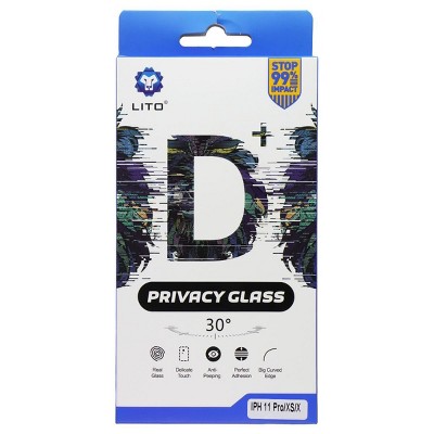 LITO D+ Privacy Glass Screen Protector for Apple iPhone 11 Pro/XS/X
