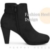 Perphy Women's Round Toe Zipper Platform Block Heel Ankle Boots - 4 of 4