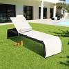 Tangkula 2PCS Adjustable Rattan Recliner Chaise Lounge Chair w/ Cushion Outdoor Patio - image 3 of 4