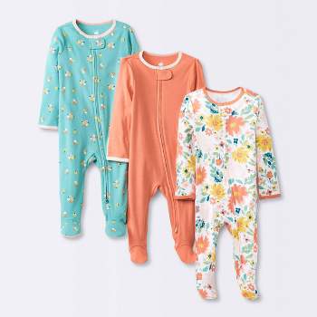 Baby Girls' 3pk Tight Fit Zip-Up Sleep N' Play - Cloud Island™