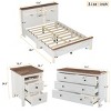 3-Pieces Bedroom Sets Queen Size Farmhouse Platform Bed with Double Sliding Door Storage Headboard, Storage Nightstand and Dresser-Maison Boucle - 4 of 4