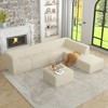 130.32" Modern Minimalist Corduroy L-Shape Modular Sectional Sofa, No Assembly Needed, 7-piece Free Combination Sofa - 2 of 4