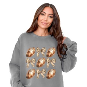 Simply Sage Market Coquette Football Chart Garment Dyed Sweatshirt - 1 of 4