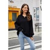 Womens Oversized Sweater Lantern Sleeve Sweater 2025 Fall Outfits Trendy Crew Neck Loose Fit Below Hip Sweater Winter Warm Tops Basic Jumper - 4 of 4