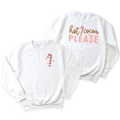 Simply Sage Market Women's Graphic Sweatshirt Hot Cocoa Please Front And Back