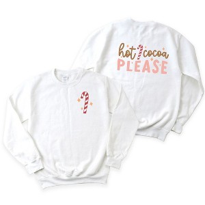 Simply Sage Market Women's Graphic Sweatshirt Hot Cocoa Please Front And Back - 1 of 3