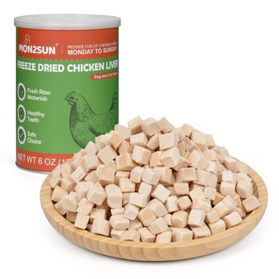 MON2SUN Freeze Dried Chicken Cat and Dog Treats, Single Ingredient Natural and Healthy Dog Snacks, High Protein Training Treats & Food Topper