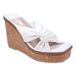 GC Shoes Neila Knotted Squared Toe Cork Slide Wedge Sandals
