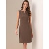 INSPIRE CHIC Women's V Neck Office Sleeveless Bodycon Midi Pencil Dress - 2 of 4