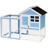 PawHut 48" Wooden Rabbit Hutch Bunny Cage with Waterproof Asphalt Roof, Fun Outdoor Run, Removable Tray and Ramp - 4 of 4