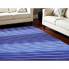 Blue Wool Striped Hand Woven Area Rug - 2 of 4