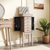 Costway Jewelry Cabinet Armoire Storage Box Chest Standing Organizer w/ Mirror & Swing Doors - 3 of 4