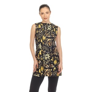 White Mark Women's Floral Sleeveless Tunic Top - White Mark - 1 of 4