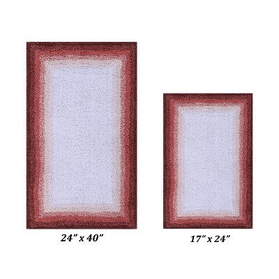 Torrent Collection 2 Piece 100% Soft Cotton Tufted Weave Bath Rug Set, Ombre Pattern, Super Soft & Absorbent, Machine Washable Bathroom Mats