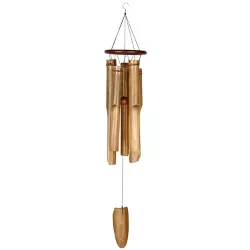 Woodstock Chimes Asli Arts® Collection, Ring Bamboo Chime, Large 35'' Cocoa Wind Chime C253