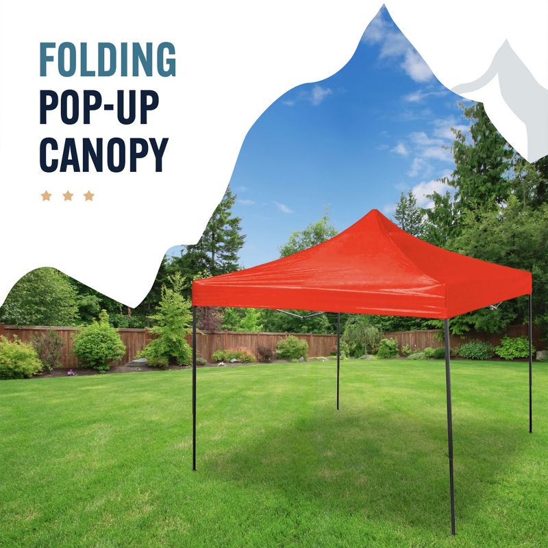 Trappers Peak 10-by-10-Foot Folding Pop-Up Canopy, Red, 2 of 7