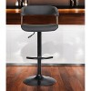 HomeRoots Black Faux Leather And Metal Swivel Adjustable Height Bar Chair - 2 of 4