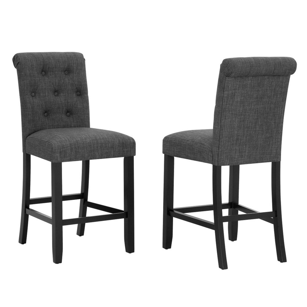 Brassex Set of 2 Stella Counter Height Barstools Gray