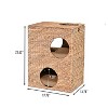 THE LICKER STORE Jaxon Modern Classic 2-Tier Handwoven Hyacinth Rectangular 5-Hole Cat Condo with 2 Machine-Washable Cushions - 4 of 4