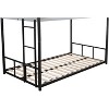 NicBex Twin over Twin Bunk Bed Metal Bed Frame with Vent Board, Inclined Ladder and Full Length Guardrail, Space Saving, No Box Spring Required, Black - 4 of 4