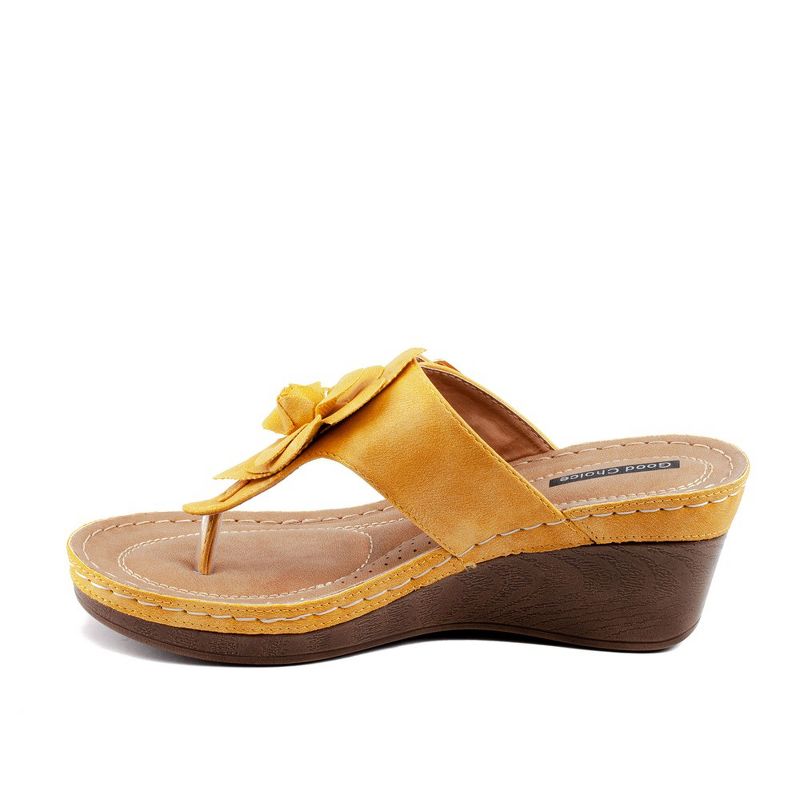 GC Shoes Flora Flower Comfort Slide Wedge Sandals, 5 of 10