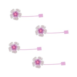 Unique Bargains Flower Straw Cover Cap 4 Pcs - 1 of 4