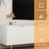 LIVAREEmlen White Modern 68.89'' TV Stand, Entertainment Center with Storage Doors, TV Console Media Cabinet, for 55+ Inch TV, Living Room - 3 of 4