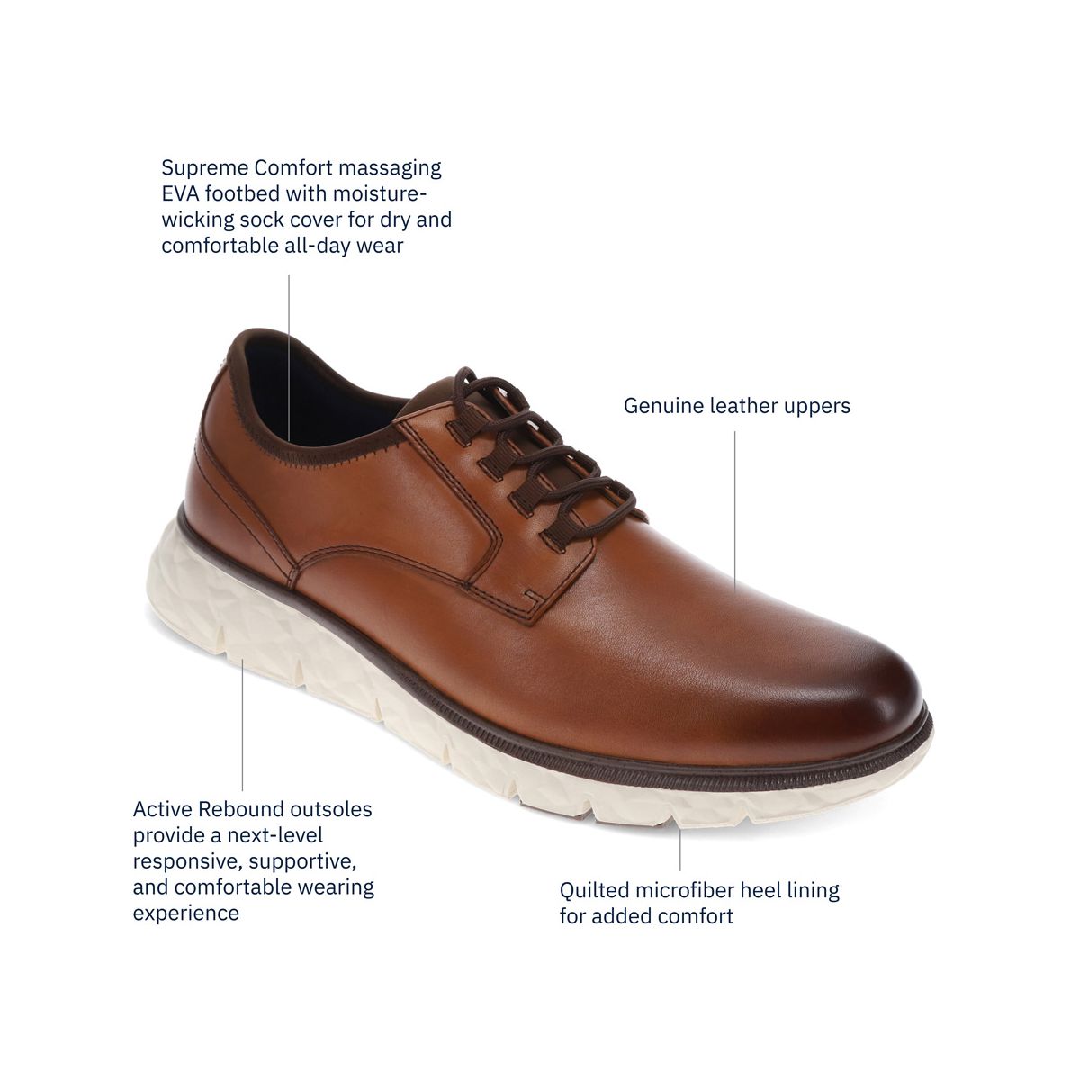 Dockers Mens Callum Leather Casual Lace Up Oxford - thumbnail 7