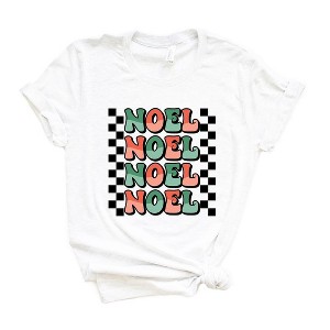 Simply Sage Market Women's Noel Checkered Stacked Short Sleeve Graphic Tee - 1 of 4